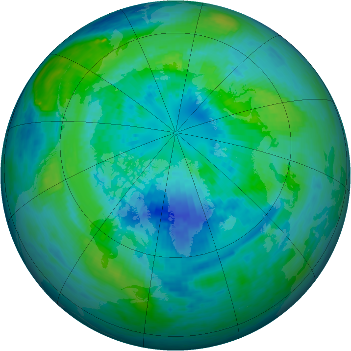 Arctic ozone map for 01 October 1994